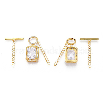 Удлинитель цепи из прозрачного кубического циркония из латуни с микропаве&nbsp;LS-KK-R133-056-NF-1