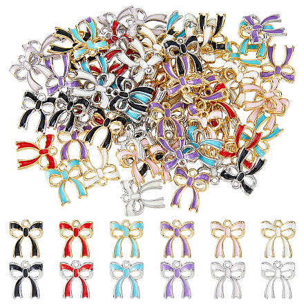 72шт 12 цвета сплава эмалевые подвески&nbsp;ENAM-HS0001-06-1