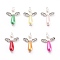 Imitation Pearl Acrylic Pendants, Antique Silver Alloy Heart Beads, Angel & Wings, Mixed Color, 34x23.5x7.5mm, Hole: 2x3mm