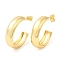 2Pairs Brass C-Shaped Stud Earrings, Long-Lasting Plated, Lead Free & Cadmium Free, Real 18K Gold Plated, 29x7.5mm