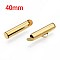 304 Stainless Steel Slide On End Clasp Tubes, Slider End Caps, Ion Plating(IP), Golden, 6x40x4mm, Hole: 3mm