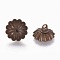 Brass Bead Cap Bails, For Glass Globe Bottle, Flower, Antique Bronze, 10x6mm, Hole: 1.5mm