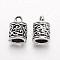 Tibetan Style Alloy Cord Ends, End Caps, Column, Antique Silver, 13x8mm, Hole: 2mm, 5.5mm inner diameter