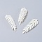 Natural Shell Pendants, Leaf, White, 45~47x14~15x2~2.5mm, Hole: 0.8mm