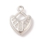 CCB Plastic Pendants, Heart, Platinum, 34x24x7mm, Hole: 3mm