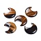 Natural Tiger Eye Cabochons, Moon, 35x31x7.5mm
