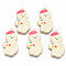 Alloy Enamel Pendants, Cadmium Free & Lead Free, Bear with Palette, Light Gold, Light Yellow, 35x18x1.5mm, Hole: 2mm