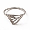Non-Tarnish 201 Stainless Steel Hollow Out Butterfly Wing Finger Ring for Women, Stainless Steel Color, Inner Diameter: 18mm