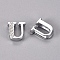 Alloy Slide Charms, with Crystal Rhinestone, Letter, Platinum, Letter.U, U: 12x11x4.5mm, Hole: 2x8mm
