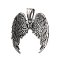 304 Stainless Steel Pendants, Wing Charm, Antique Silver, 35x30x10mm, Hole: 9x5mm