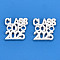 Alloy Class of 2025 Connector Charms, Number, Silver, 15x15x1.5mm, Hole: 1.6~1.8mm