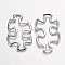 Tibetan Style Alloy Linking Rings, Cadmium Free & Nickel Free & Lead Free, Autism Puzzle Jigsaw, Platinum, 30x18x3mm