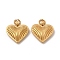 Ion Plating(IP) 304 Stainless Steel Pendants, with Ring, Heart Charm, Real 14K Gold Plated, 20x19x4.5mm, Hole: 4mm