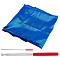 Polyester Flag, with Stainless Steel Telescopic Rod, for Dance Decorations, Arch, Blue, 1410x1360x0.3mm