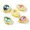 Sew on Rhinestone, Mocha Fluorescent Style,  Glass Rhinestone, with Brass Findings, Garments Accessories, Teardrop, Mixed Color, Yellow, 16x12.5x6.5mm, Hole: 1mm
