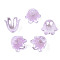 Spray Paint ABS Plastic Imitation Pearl Beads, Flower, Plum, 10x11x8.5mm, Hole: 1.4mm