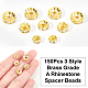 150 шт. 3-х видов латунных бусин-разделителей со стразами класса А&nbsp;RB-NB0001-20-NF-3