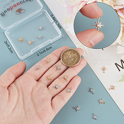 20 шт. 2-х цветные латунные подвески с прозрачным кубическим цирконием&nbsp;FIND-BBC0002-16