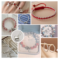 40шт 925 бусины из стерлингового серебра&nbsp;STER-BBC0005-99