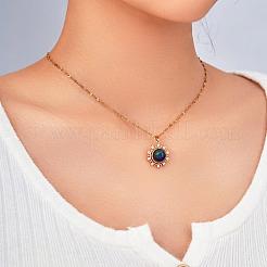 Латунный паве прозрачный кубический цирконий голубое солнце кулон nnecklaces&nbsp;MO0901