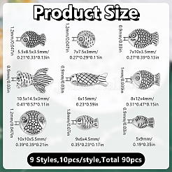 90шт 9 стиля бусины из сплава в тибетском стиле&nbsp;FIND-HY0004-57