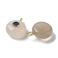 Плоские круглые подвески из натурального серого агата&nbsp;G-H318-01G-06