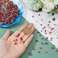 4 нить 4 цветных прозрачных гальванических стеклянных бусины нити&nbsp;EGLA-DC0001-07A