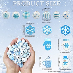 100 шт. 14 стиля Хэллоуин Рождество тематика деревянные европейские бусины&nbsp;WOOD-CJ0002-41