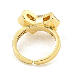 Латунное кольцо-манжета с прозрачным кубическим цирконием и бантом для женщин&nbsp;LS-RJEW-M173-04B-G