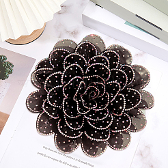 Броши из цветочной ткани со стразами&nbsp;JEWB-WH20009-06P-02