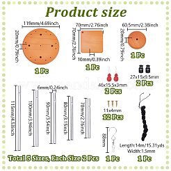 Наборы для самостоятельного изготовления колокольчиков из круглой трубки из дерева и алюминия&nbsp;DIY-PH0023-72A