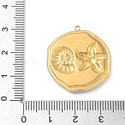 Подвески из нержавеющей стали 304 из эпоксидной смолы с натуральными ракушками и пайетками внутри&nbsp;STAS-L026-17G-G03