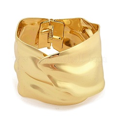 Не тускнеющие винтажные кованые железные широкие браслеты на петлях для женщин&nbsp;BJEW-L629-14G