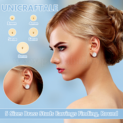 50 шт. 5 стиля латунные серьги-гвоздики фурнитура KK-UN0003-33