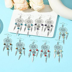 Сплав перо болтающиеся серьги&nbsp;EJEW-FS00028