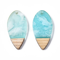 Подвески из прозрачной смолы и ореха&nbsp;RESI-T035-27-A02