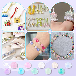 10 набор 10-х цветных прозрачных матовых стеклянных круглых бусин&nbsp;GLAA-PH0003-44A