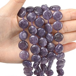 Натуральный лепидолит / пурпурный слюдяный камень бисер пряди&nbsp;G-L648-B09-15mm