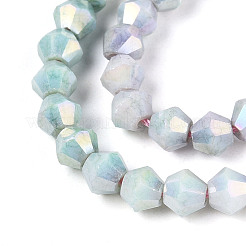 Антикоррозийные гальванические биконические стеклянные бусины&nbsp;EGLA-T021-4mm-16-07