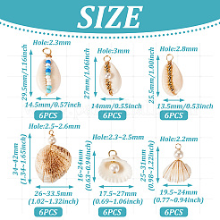 36 шт. 6 подвески из натуральной ракушки&nbsp;FIND-TA0004-84