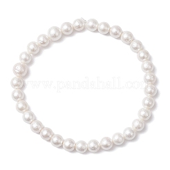 Браслеты из круглых бусин с ракушками и жемчугом для женщин&nbsp;BJEW-JB11806