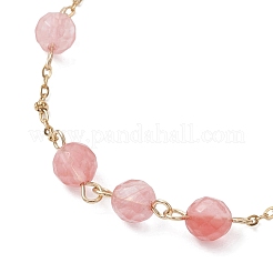 Браслеты из бусин из вишневого кварца&nbsp;BJEW-JB12777