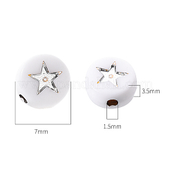 Белые непрозрачные акриловые бусины&nbsp;PACR-YW0001-04B