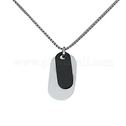 Овальные ожерелья из нержавеющей стали 201 с пустым кулоном для мужчин&nbsp;FS-WG04020-01