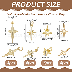 24шт 4 стиля латунные подвески&nbsp;KK-ME0001-47