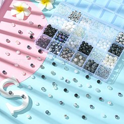 DIY наборы для изготовления ожерелий и браслетов черно-белой серии&nbsp;DIY-CJ0001-75