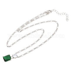 Подвеска в виде флакона духов из латуни с прозрачными кубическими циркониями и зеленым стеклом&nbsp;NJEW-F364-02P