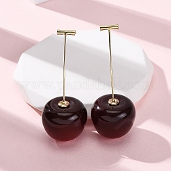 Серьги-гвоздики в форме вишни из нержавеющей стали 304&nbsp;EJEW-L304-13G-01