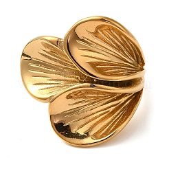 Ионное покрытие (ip) 304 листовые перстни из нержавеющей стали&nbsp;RJEW-Z054-09B-G