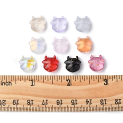 50шт 10 стиля прозрачные окрашенные распылением стеклянные бусины&nbsp;DGLA-FS0001-03